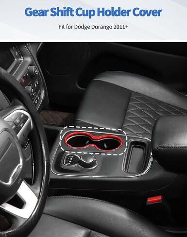 غطاء حامل أكواب ناقل الحركة مناسب لسيارات دودج دورانجو 2011-2020 حامل أكواب أمامي ملحقات داخلية، كروم in Kuwait