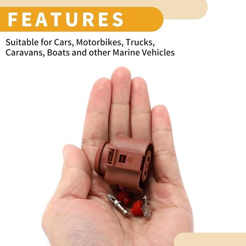 2 Pin Rear Electric Parking Brake Connector Plug No.3B0973752A - Car Female Wire Terminal Connector - for VW Plastic Red - 1 Set in Saudi Arabia