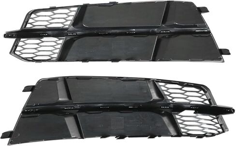 GXARTS Front Bumper Fog Light Grille Cover Black Left&Right Driver&Passenger Side 4G0807682AN Compatible with Audi A6 C7 S-Line 16-2018 4G0807681AN Honeycomb Matte Mesh with Chrome Trim Bezel in Saudi Arabia