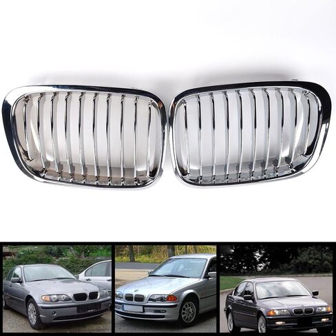 Astra Depot Left Right Chrome E46 Kidney Grille Replacement for BMW 2002-2006 320i 325i 325xi 330i 330xi Sedan in Saudi Arabia
