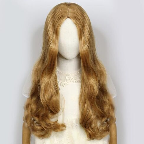 Kids Orange Wig Girls Red Orange Wig Long Fluffy Curly Wig Ginger Princess Cosplay Wig Heat Resistant Synthetic Halloween Costume Wig with Wig Cap (Orange) in Kuwait