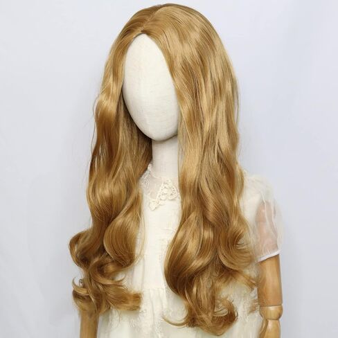 Kids Orange Wig Girls Red Orange Wig Long Fluffy Curly Wig Ginger Princess Cosplay Wig Heat Resistant Synthetic Halloween Costume Wig with Wig Cap (Orange) in Kuwait