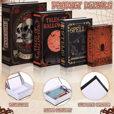 Sabary Decorative Book Box Set of 4 Book Shaped Storage Box Faux Books for Coffee Table Designer Books Decor Decorative Books for Home Decor Bookshelf DIY Crafts in Saudi Arabia