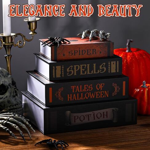 Sabary Decorative Book Box Set of 4 Book Shaped Storage Box Faux Books for Coffee Table Designer Books Decor Decorative Books for Home Decor Bookshelf DIY Crafts in Saudi Arabia
