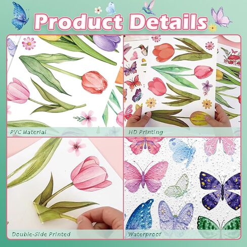 Christmas Window Clings for Glass Windows - 9 Sheets 124 Pcs Christmas Snowflake Window Decal Stickers Decorations for Home Office Shop Classroom Indoor for Xmas Holiday Party Décor in Kuwait