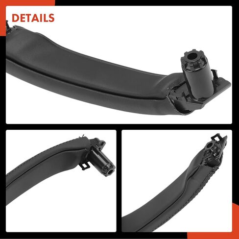 A-Premium Front Interior Door Pull Handle Compatible with Land Rover Discovery Sport 2015-2019, Front Door Armrest with Leather Cover, Black, LR076161, LR076151, 2-PC Set in Saudi Arabia