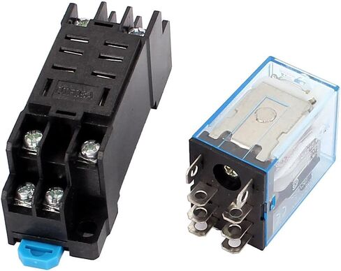 uxcell AC 110/120V Coil 8 Pin DPDT Electromagnetic Power Relay W Socket Base in Saudi Arabia