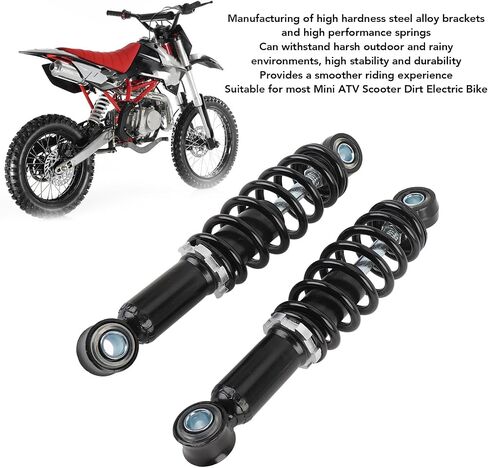 200mm Steel alloy + high performance spring Rear Shock Absorber, 10mm hole diameter, 6mm spring width, for Mini ATV Scooter Dirt Electric Bike, with 230mm Total Length in Saudi Arabia
