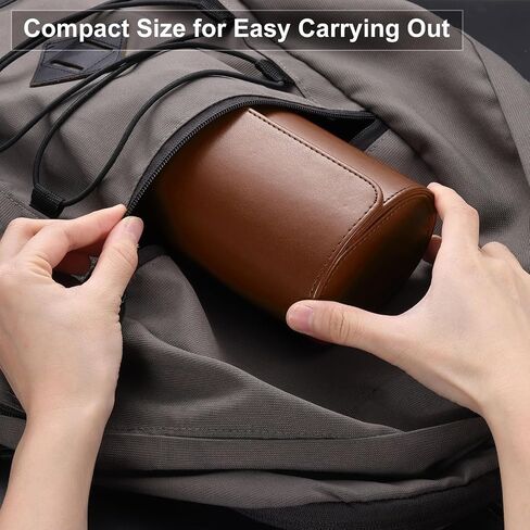 HARFINGTON Watch Roll Travel Case 3 Slot Portable Leather Watch Case for Men and Women, Watches Storage Organizer with Removable Pillow for Traveling, Display, Cross-grain Textured Green in Saudi Arabia