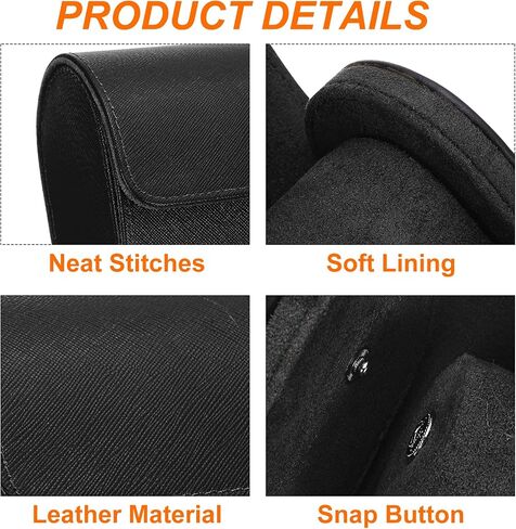 HARFINGTON Watch Roll Travel Case 3 Slot Portable Leather Watch Case for Men and Women, Watches Storage Organizer with Removable Pillow for Traveling, Display, Cross-grain Textured Green in Saudi Arabia