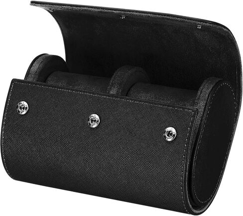 HARFINGTON Watch Roll Travel Case 3 Slot Portable Leather Watch Case for Men and Women, Watches Storage Organizer with Removable Pillow for Traveling, Display, Cross-grain Textured Green in Saudi Arabia