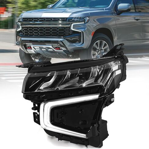 FIONE Full LED Headlights Assembly Compatible with Chevy Tahoe/Suburban 2021 2022 2023 WITH LED Running Light Factory Headlamps Left Driver Side LH in Saudi Arabia