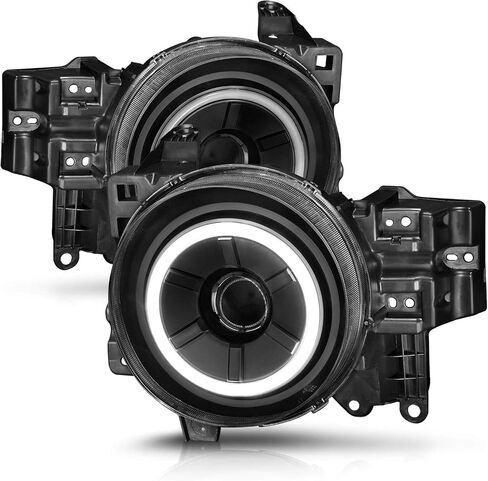 AmeriLite Black Projector Replacement Headlights LED Halo Set For Toyota FJ Cruiser - Passenger and Driver Side in Saudi Arabia