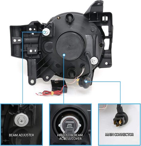 AmeriLite Black Projector Replacement Headlights LED Halo Set For Toyota FJ Cruiser - Passenger and Driver Side in Saudi Arabia