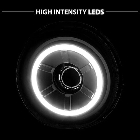 AmeriLite Black Projector Replacement Headlights LED Halo Set For Toyota FJ Cruiser - Passenger and Driver Side in Saudi Arabia