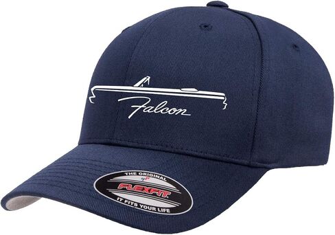 1964 1965 Ford Falcon Convertible Outline Design Flexfit 6277 Athletic Baseball Fitted Hat Cap in Saudi Arabia
