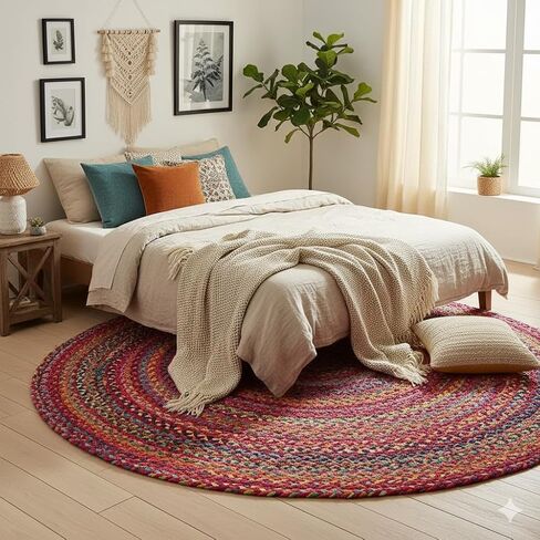 Entryway Rug - 2x3 Rug, Natural Golden Jute Rug Entry Rugs for Inside House, Indoor Rugs for entryway, Earthy Boho Chic Entry Rug, 2 x 3 Rug, 2x3 Rug Non Slip in Saudi Arabia