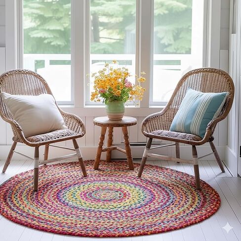 Entryway Rug - 2x3 Rug, Natural Golden Jute Rug Entry Rugs for Inside House, Indoor Rugs for entryway, Earthy Boho Chic Entry Rug, 2 x 3 Rug, 2x3 Rug Non Slip in Saudi Arabia