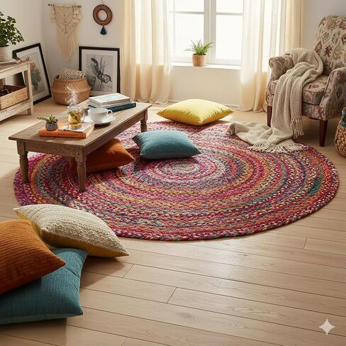 Entryway Rug - 2x3 Rug, Natural Golden Jute Rug Entry Rugs for Inside House, Indoor Rugs for entryway, Earthy Boho Chic Entry Rug, 2 x 3 Rug, 2x3 Rug Non Slip in Saudi Arabia