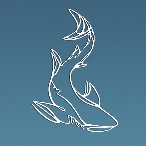Xedatric Shark Metal Wall Decor – Striking Nautical Wall Sculpture for Bathroom, Room & Home – Durable Marine Animal Art, Rust-Resistant Coastal Decor & Unique Gift Idea in Kuwait