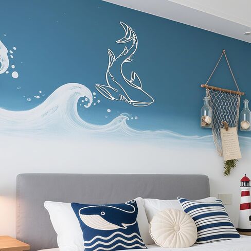 Xedatric Shark Metal Wall Decor – Striking Nautical Wall Sculpture for Bathroom, Room & Home – Durable Marine Animal Art, Rust-Resistant Coastal Decor & Unique Gift Idea in Kuwait
