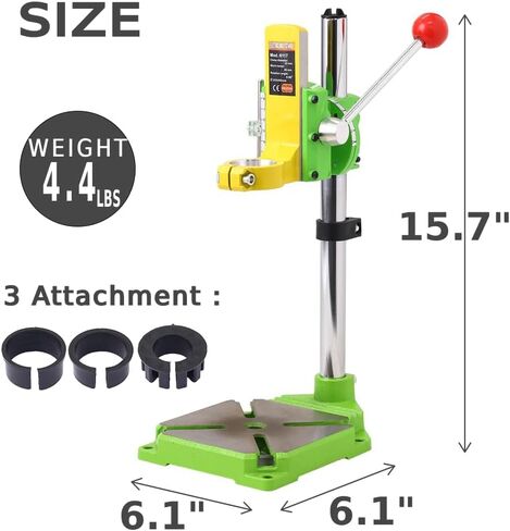 Drill Press Stand for Drill & Mini Bench Clamp Flat Table, Japard Adjustable Drill Depth Up to 2.4", Spindle Collar Diameter 38mm-43mm, Attachable to Electric Drills in Kuwait