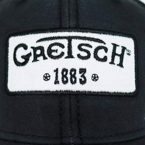 قبعة سائق الشاحنة Gretsch ذات الإصدار المحدود ذات الظهر الشبكي مع رقعة شعار 1883، قابلة للتعديل، مقاس واحد يناسب الجميع، أسود in Saudi Arabia