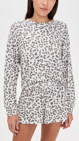 Z SUPPLY Women's Luxe Leopard Long Sleeve Top in Kuwait