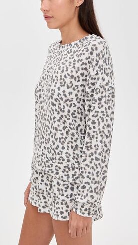 Z SUPPLY Women's Luxe Leopard Long Sleeve Top in Kuwait