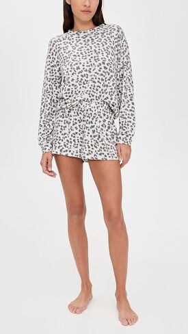 Z SUPPLY Women's Luxe Leopard Long Sleeve Top in Kuwait
