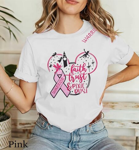 Breast Cancer Shirt for Women Breast Cancer Awareness Shirts Pink Ribbon Letter Tee Cancer Fighter Tops in Saudi Arabia