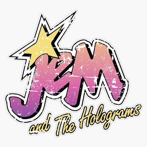 Jem And The Holograms Band Cartoon Misfits Distressed 80S Party Mask Sticker Bumper Sticker Vinyl Decal 5" in Saudi Arabia