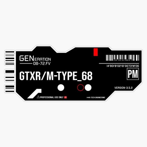 Hi tech Type Engineering Decal Label Transparent Window Bumper Sticker Decal 5" in Saudi Arabia