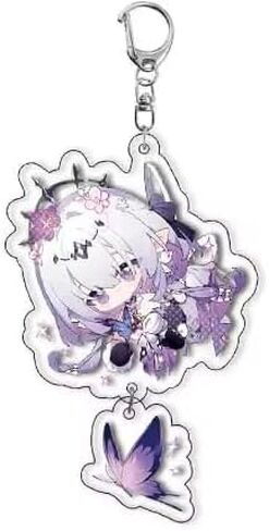 Cartoon HSR Honkai Star Rail Anime Pendant Keychains Holder Car Key Ring Mobile Phone Bag Hanging Cute Chibi Kawaii (Castorice/Style 1) in Saudi Arabia