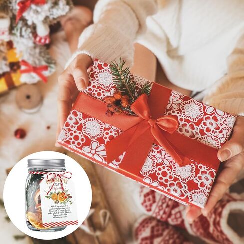 6 Set 14 Pcs Christmas Cinnamon Simmer Pot 16.6 oz Potpourri Gift Favor Jar Stovetop Potpourri Simmer Instruction Tags Winter Potpourri Crafting Kit for Xmas Home Party Decor (Not Contain Potpourri) in Saudi Arabia