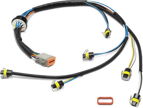 A-Premium Fuel Injector Module Wiring Harness Compatible with Ford, Blue Bird, Crane Carrier, Freightliner, Kenworth, Peterbilt, Pierce Mfg. Inc., Sterling Truck, Workhorse Custom Chassis Cars - F-650 in Saudi Arabia