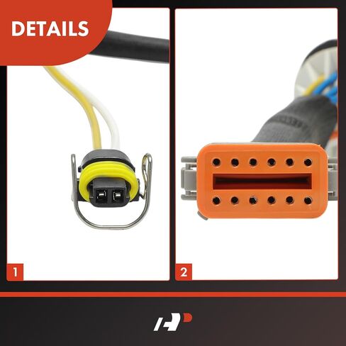 A-Premium Fuel Injector Module Wiring Harness Compatible with Ford, Blue Bird, Crane Carrier, Freightliner, Kenworth, Peterbilt, Pierce Mfg. Inc., Sterling Truck, Workhorse Custom Chassis Cars - F-650 in Saudi Arabia
