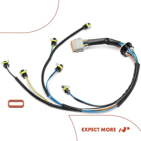 A-Premium Fuel Injector Module Wiring Harness Compatible with Ford, Blue Bird, Crane Carrier, Freightliner, Kenworth, Peterbilt, Pierce Mfg. Inc., Sterling Truck, Workhorse Custom Chassis Cars - F-650 in Saudi Arabia
