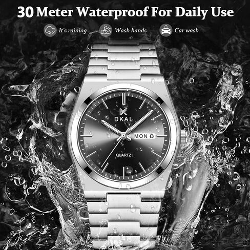 Watches for Men Business Dress Quartz Analog Luminous Hands Scratch-Resistant Water Resistant in Saudi Arabia