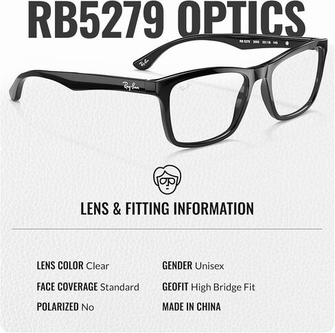Ray-Ban RB5279 Square Shape Acetate Eyeglasses with Official Eyewear Kit in Saudi Arabia
