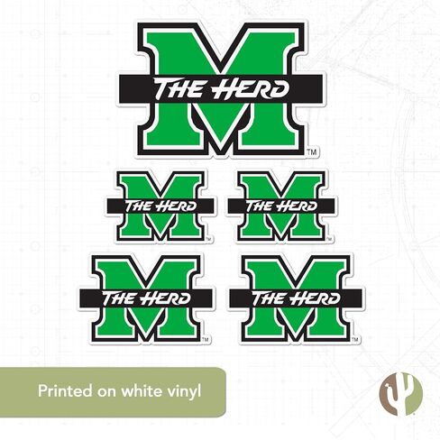 Desert Cactus Marshall University Stickers Thundering Herd MU Vinyl Decals Laptop Water Bottle Car Scrapbook T3 (Type 3-1) in Saudi Arabia