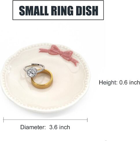 Decorative Ring Dish, Black and White Tulip Design, Small Jewelry Tray Organizer in Kuwait