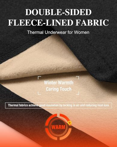 2 Sets Thermal Underwear for Women Long Johns With Fleece Lined Long Sleeve Top & Bottom Base Layer Cold Weather in Saudi Arabia