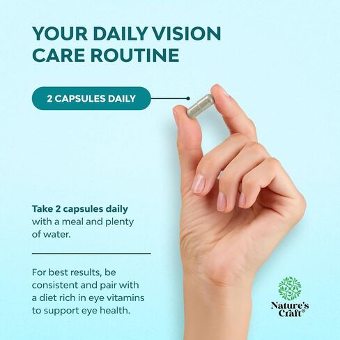 Eye Pressure Support with Bilberry Extract - Vegan Eye Health Supplement for Adults For Ocular Pressure Relief with Saffron Ginkgo Niacin and More Vitamins Vision Support (1 Month Supply) in Saudi Arabia