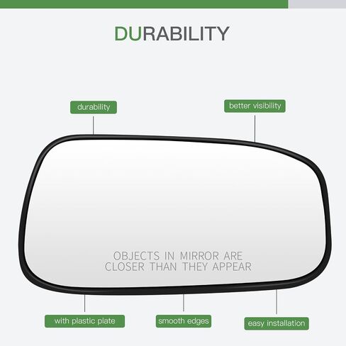 SCITOO Passenger Side Mirror Glass Compatible with 2003-2007 For HONDA ACCORD W/O HEATED US BUILT Chrome Convex Right Exterior Mirror Glass With Backing Plate RM27005-12PB in Saudi Arabia