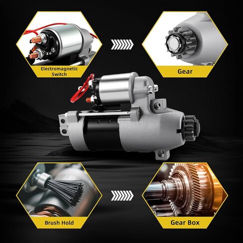 63P-81800-00 6BR-81800-00 Starter Motor Compatible with Yamaha 150HP 2250HP 250HP F150TLR F150TXR F225TLR LF150TXR LF250TUR,HitachiS114-867 S114-867A S114-867B 6BR-81800-01 6BR-81800-02 in Kuwait