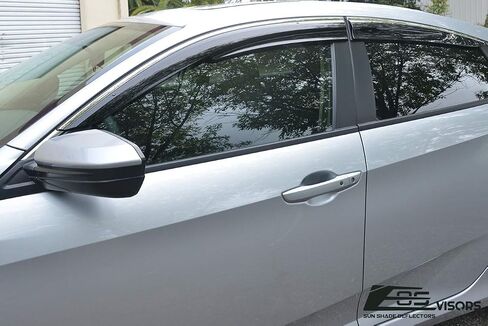 بديل لسيارة هوندا سيفيك X سيدان 2016-2021 موديلات هوندا انسايت 2019-الحاضر | أقنعة EOS Mugen Style JDM فتحات جانبية بلون الدخان وحارفات النوافذ وواقي المطر in Saudi Arabia