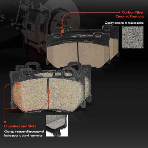 A-Premium Front and Rear Ceramic Disc Brake Pads Set Compatible with Infiniti and Nissan Models - Q50/Q70 2014-2019, Q60 2017-2019, QX70 2014, 370Z 09-19, Q70L 15-19, G37 08-13, FX50, M37, M56, 8 Pcs in Saudi Arabia