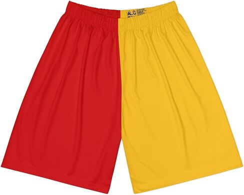 Men’s Sports Shorts Half Red & Half Yellow in Saudi Arabia