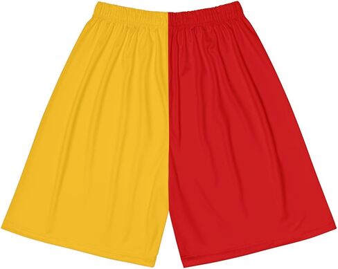 Men’s Sports Shorts Half Red & Half Yellow in Saudi Arabia